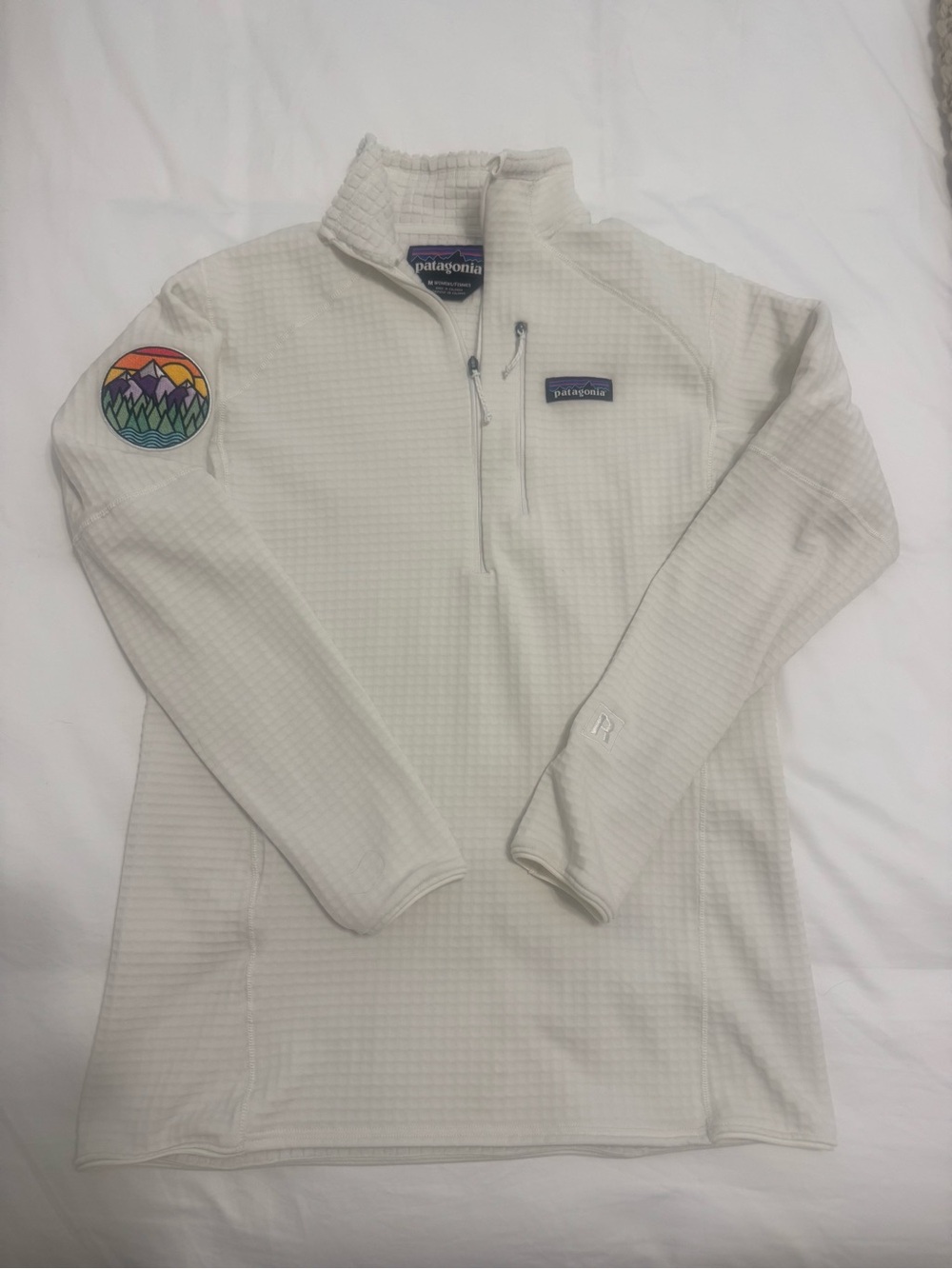 Patagonia White R1 Women’s Waffle 1/4-Zip Pullover